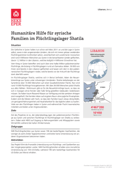 Humanit&auml;re Hilfe f&uuml;r syrische Familien im Fl&uuml;chtlingslager