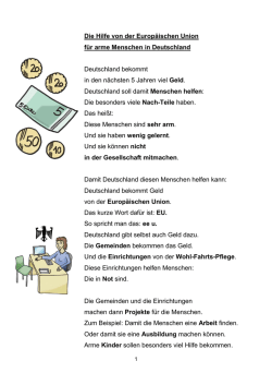 Die Hilfe von der Europäischen Union für arme Menschen in