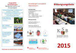 Bildungsangebote 2015 - Kreissportbund Weimarer Land e.V.