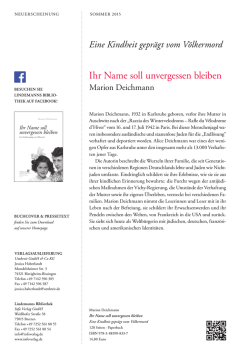 Ihr Name soll unvergessen bleiben