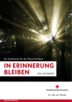 In Erinnerung bleiben - &Ouml;sterreichisches Rotes Kreuz