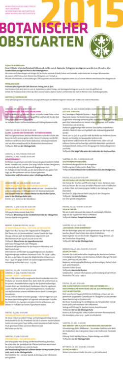 Jahresprogramm 2015 - Botanischer Obstgarten Heilbronn