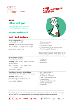 INFOS: Stadt | April - Juni 2015 - Netzwerk Bildungsberatung Salzburg