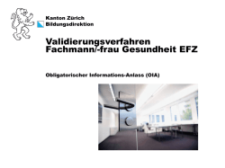 Validierungsverfahren Fachmann/-frau Gesundheit