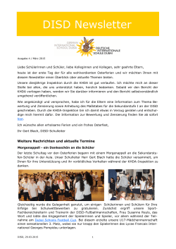 DISD Newsletter - Deutsche Internationale Schule Dubai