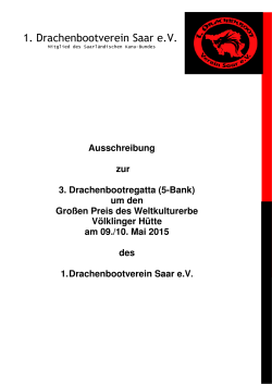 Ausschreibung zur Weltkulturerberegatta 2015 - dbv