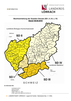 Bezirkseinteilung der Sozialen Dienste (SD I, II