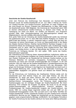 Geschichte der Goethe-Gesellschaft PDF - Goethe