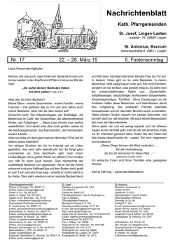 Nachrichtenblatt - Kirchengemeinde St. Josef Lingen