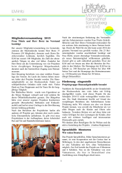 Mitgliederversammlung 2015 Frau Thiele und Herr Bretz im
