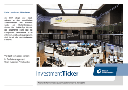 InvestmentTicker M&auml;rkte 11. Kalenderwoche