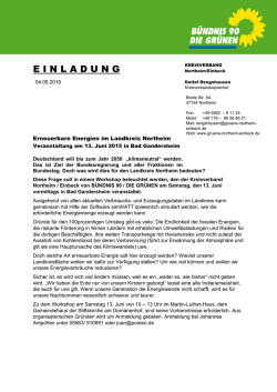 Hier die Einladung - der Gr&uuml;nen Northeim Einbeck