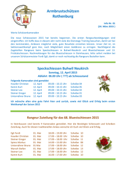 Info Nr. 01 2015 - Armbrustsch&uuml;tzen Rothenburg
