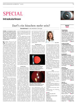 Linsenchirurgie, Ophthalmologische Nachrichten, 2/2015 Liekfeld