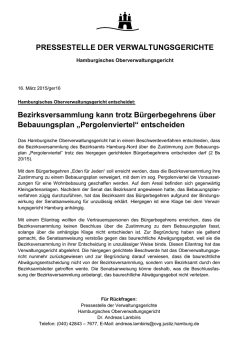 PRESSESTELLE DER VERWALTUNGSGERICHTE