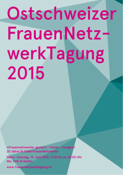 Ostschweizer FrauenNetz- werkTagung 2015