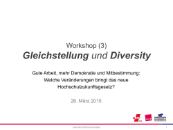 Veronika Schmidt-Lenzen WS 3 Gleichstellung und Diversity