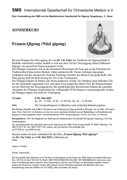 Flyer Frauen-Qigong Nüzi qigong