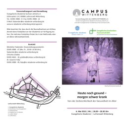 Heute noch gesund &ndash; morgen schwer krank