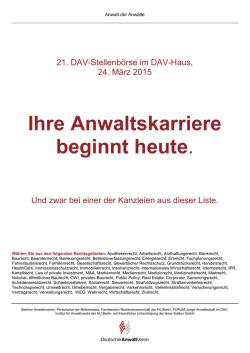 Ihre Anwaltskarriere beginnt heute.