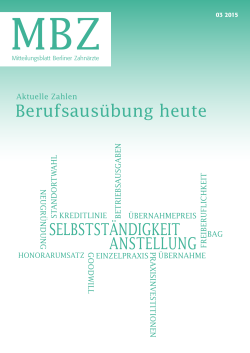 Berufsausübung heute - Kassenzahnärztliche Vereinigung Berlin