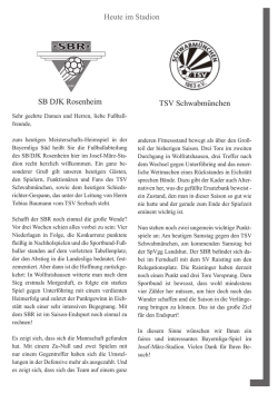 Heute im Stadion SB DJK Rosenheim TSV Schwabm&uuml;nchen