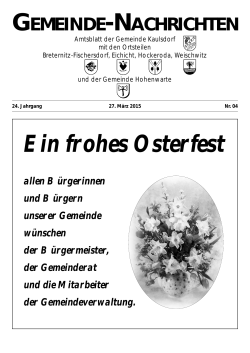 Gemeindeblatt - Gemeinde Kaulsdorf(Saale)