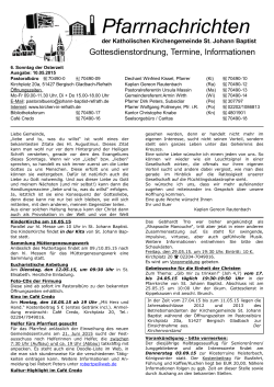 Pfarrnachrichten - St. Johann Baptist Refrath/Frankenforst