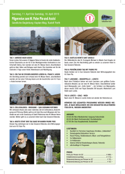 Pilgerreise zum Hl. Pater Pio und Assisi - Fragollo