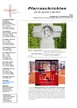 Sonntag, 26.04.2015 - pastoralverbund