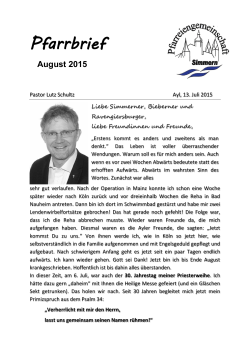 Pfarrbrief - Katholische Pfarreiengemeinschaft Simmern