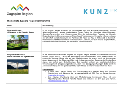 Themenliste Zugspitz Region Sommer 2015