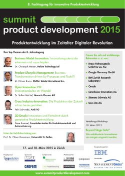 Summit Product Development 2015