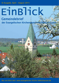 Gemeindebrief - Evangelische Kirchengemeinde Hildrizhausen