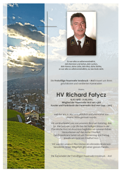 HV Richard Fatycz - Feuerwehr Innsbruck