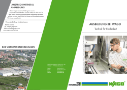 AUSBILDUNG BEI WAGO
