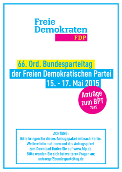 66. Ord. Bundesparteitag der FDP, Berlin, 15. bis 17. Mai 2015