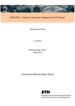 CER-ETH – Center of Economic Research at ETH Zurich Economics