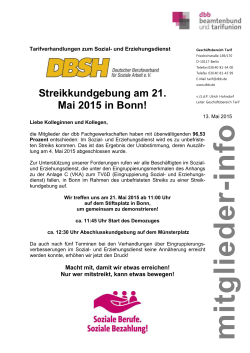 Streikaufruf für den 21.05.2015 in Bonn