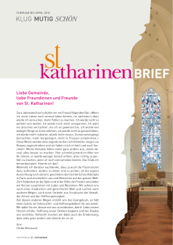 Katharinenbrief  | Februar bis April 2015