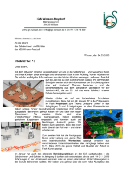Infobrief Nr. 16, M&auml;rz 2015 - IGS Winsen