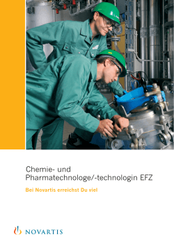 Chemie- und Pharmatechnologe/-technologin EFZ(frühere: