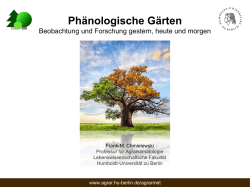 Prof. Frank-M. Chmielewski, Humboldt Universit&auml;t Berlin