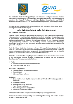 Industriekauffrau / Industriekaufmann - Elektrizit&auml;ts