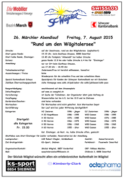 Ausschreibung findest du hier... - Viele Infos über das Wägital und