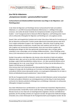 Eine PiN f&uuml;r Hildesheim: &bdquo;Kompetenzen b&uuml;ndeln &ndash; gemeinschaftlich