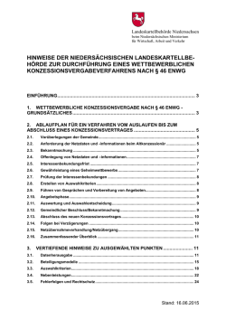 Hinweise der Landeskartellbeh&ouml;rde Niedersachsen zur
