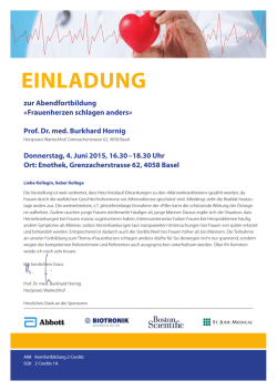 Programm Abendfortbildung Herzpraxis Warteckhof Prof. B. Hornig