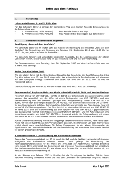 Gemeinderatsbeschlüsse April 2015