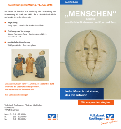 Flyer zur Ausstellung - Volksbank Reutlingen